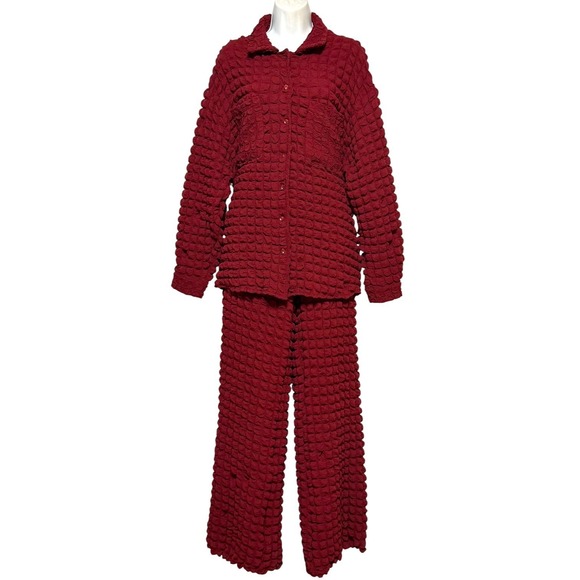 molly green Pants - Molly Green‎ Shelby Textured Shacket Pants Set Womens Size M Avant Garde Casual